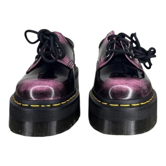 Dr. Martens Purple Black Leather Patent Lug Sole‎ Platform Men\'s Shoes Size 11 main image 14